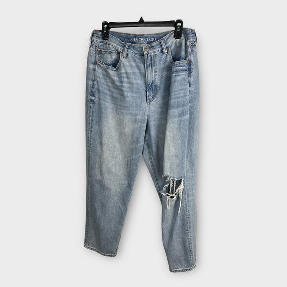American Eagle Jeans Womens 14 R 90s Boyfriend Distressed Baggy High Rise - Picture 1 of 7